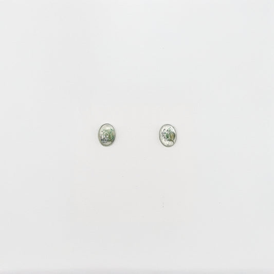Hand Dyed Hellendoorn Mini Ellipse Stud Earrings