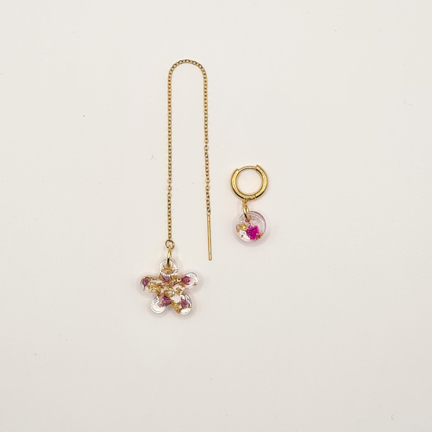 Violet Amsterdam Fleur Threader & Mini Circlet Oorbellen