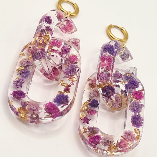 Violet Amsterdam Ellipse Link Oorbellen