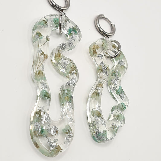 Hand Dyed Hellendoorn Asymmetric Organic Earrings