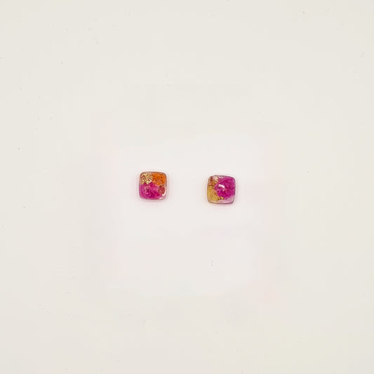 Den Haag Color Pop Square Facet Stud Earrings