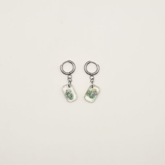 Hand Dyed Hellendoorn Rectangular Facet Earrings