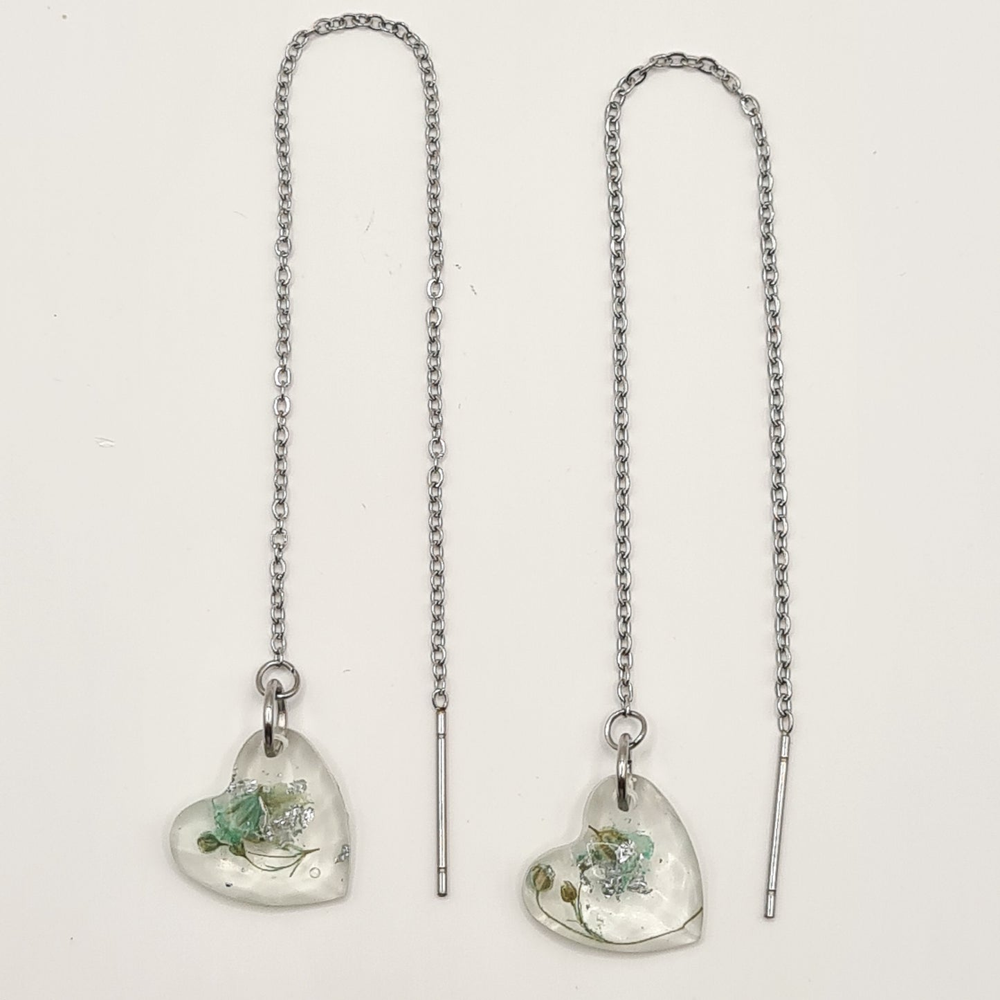 Hand Dyed Hellendoorn Heartbeat Threader Earrings