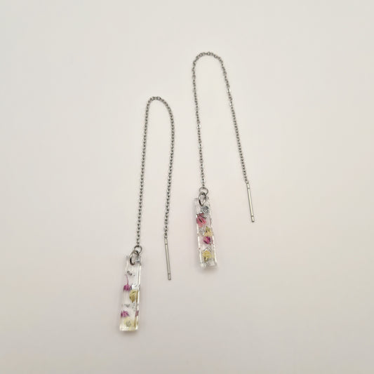 Spring Awakening Linear Threader Earrings