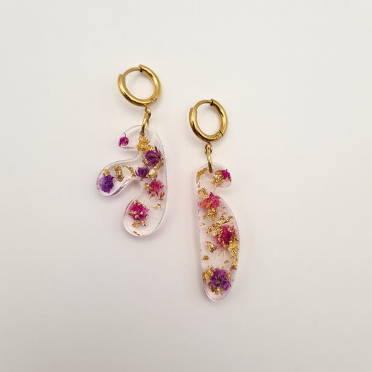 Violet Amsterdam Mini Asymmetric Organic Earrings