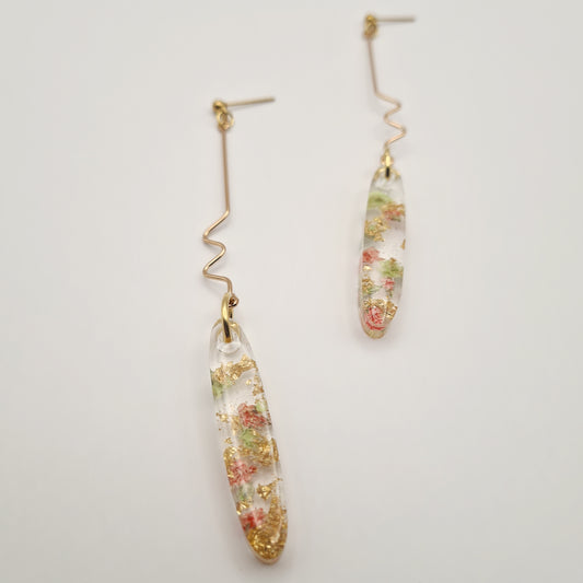 Strawberry Matcha Oval Cascade Drop Earrings