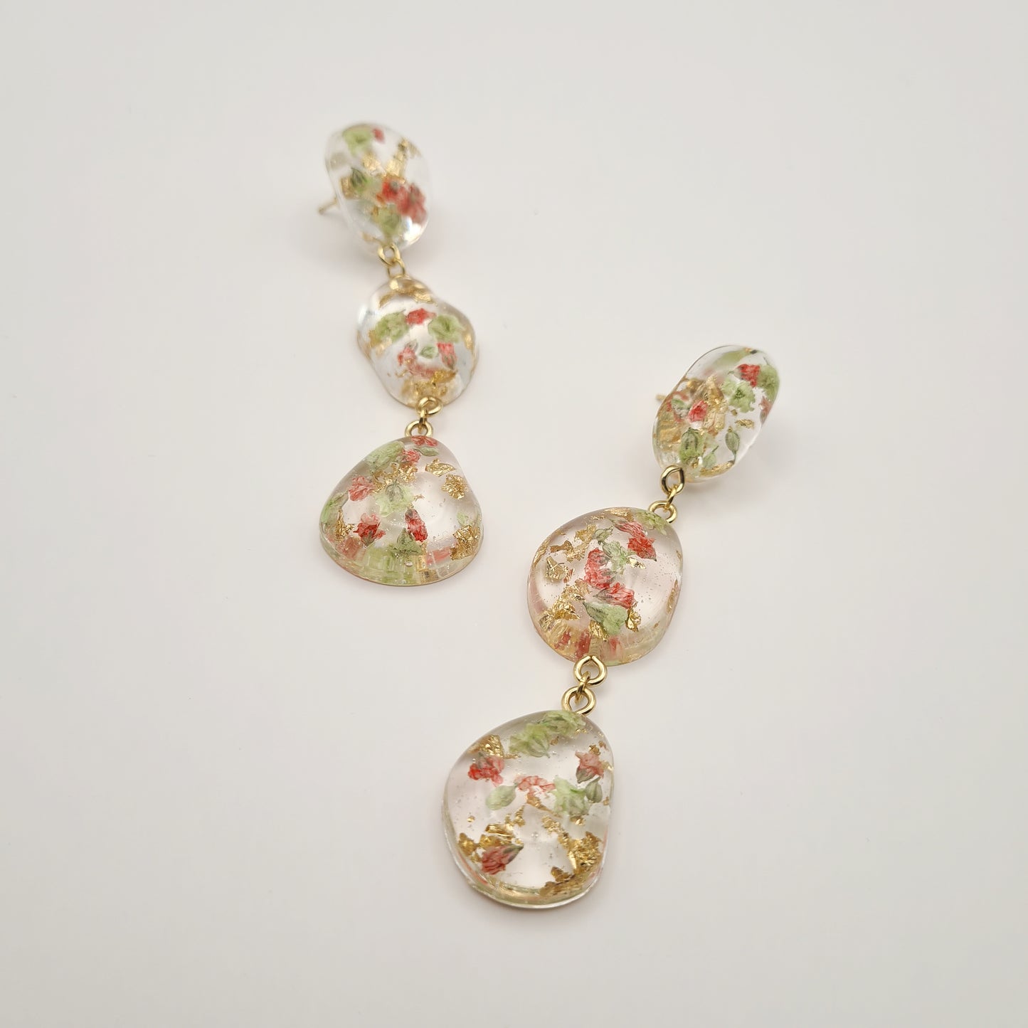 Strawberry Matcha Large Pebble Drop Earrings