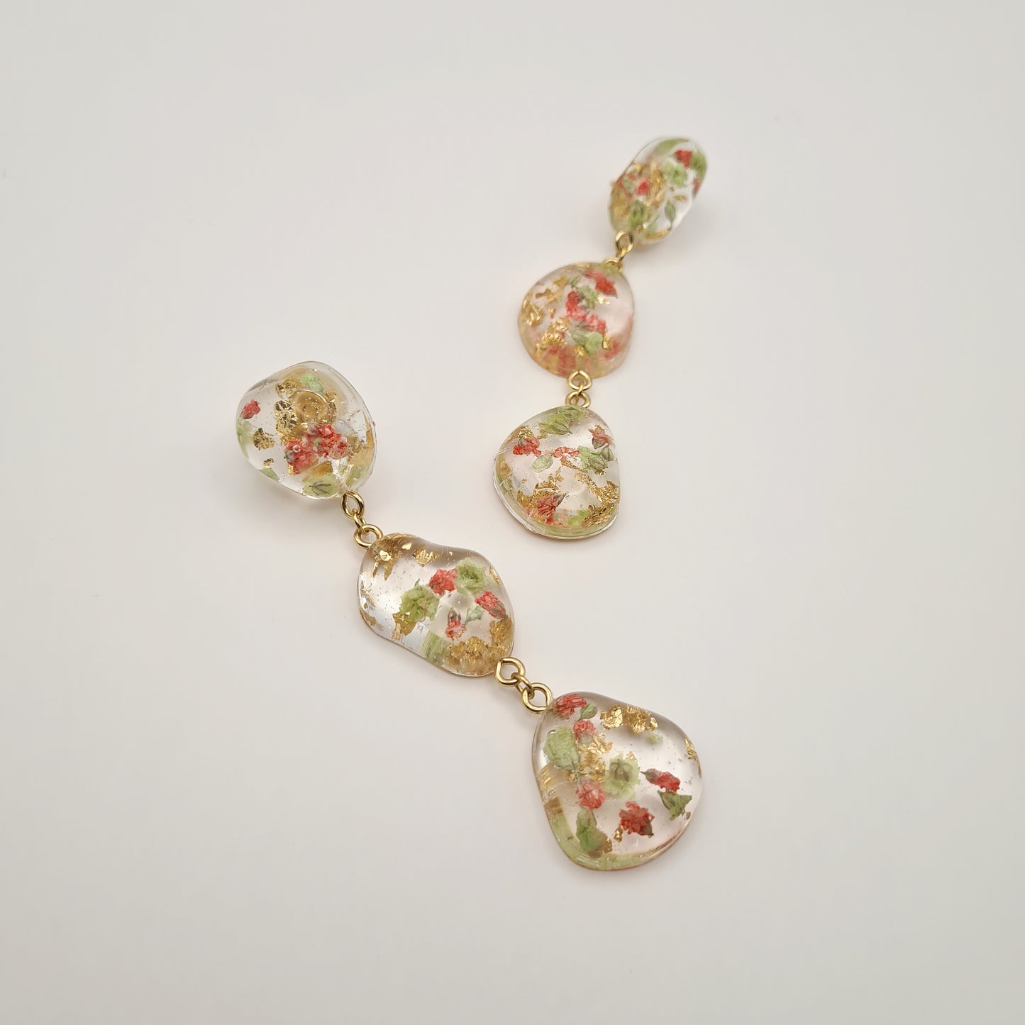 Strawberry Matcha Large Pebble Drop Earrings