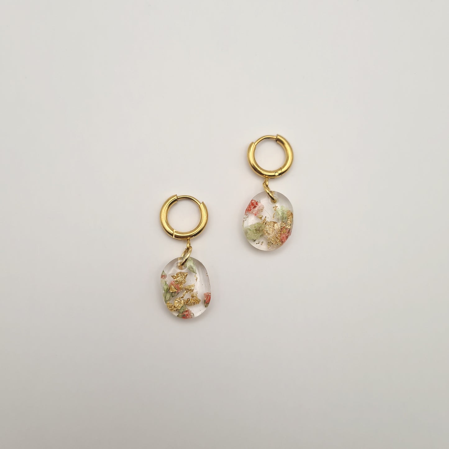 Strawberry Matcha Mini Oval Earrings