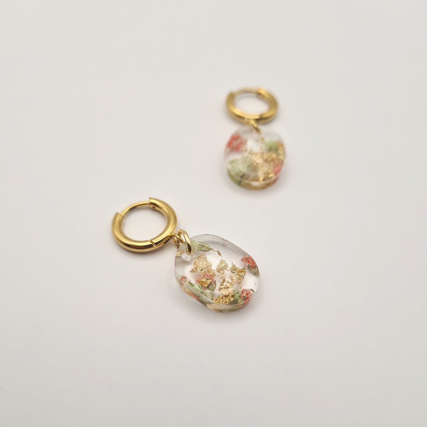 Strawberry Matcha Mini Oval Earrings