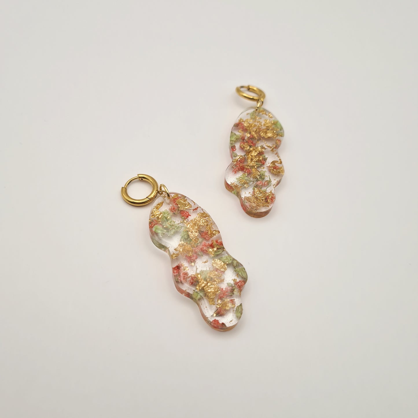 Strawberry Matcha Mini Asymmetric Organic Earrings