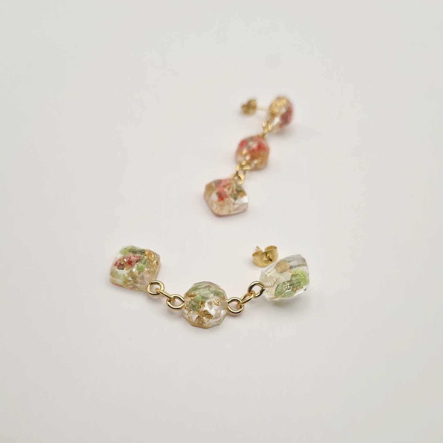 Strawberry Matcha Jewel Drop Earrings