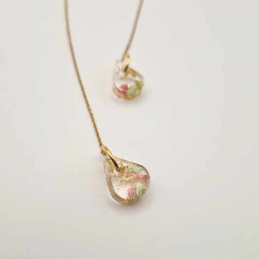 Strawberry Matcha Teardrop Threader Earrings