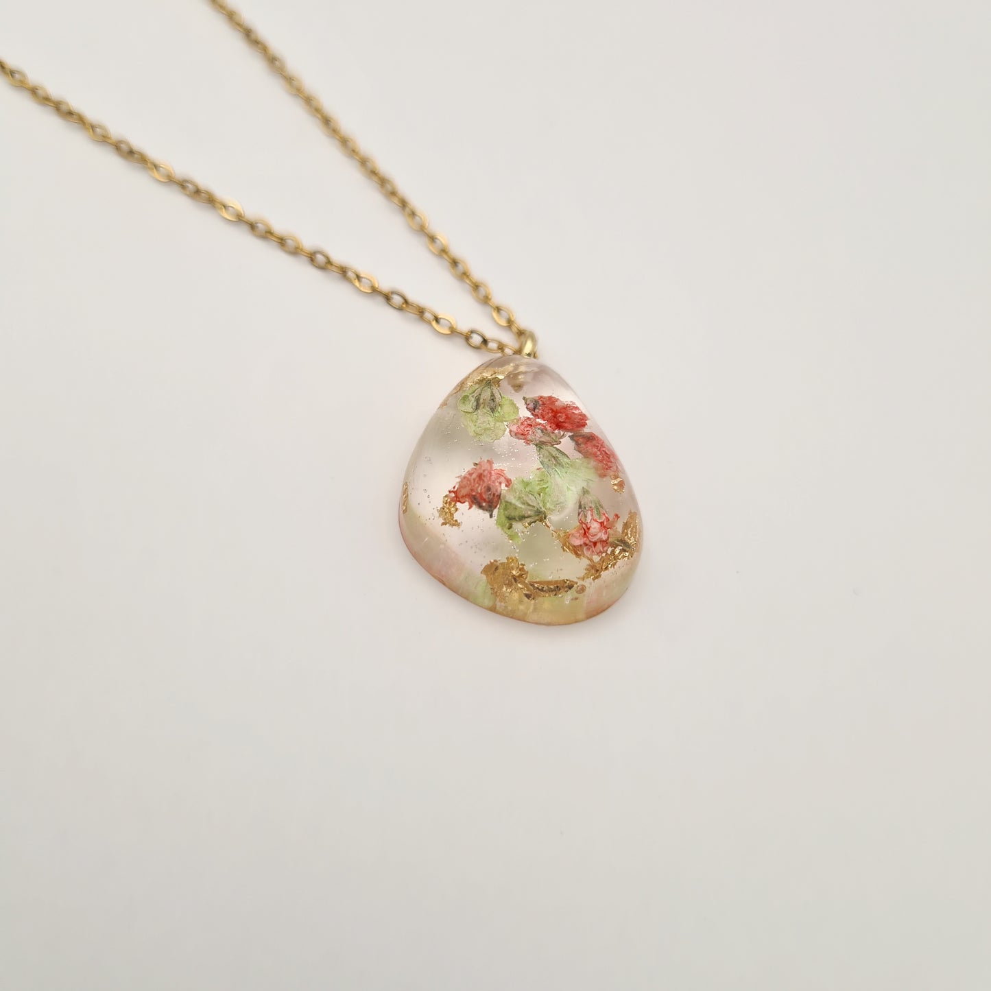 Strawberry Matcha Pebble Necklace