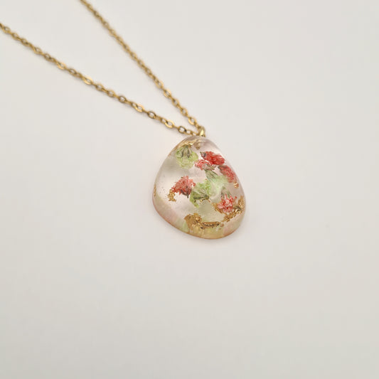 Strawberry Matcha Pebble Necklace