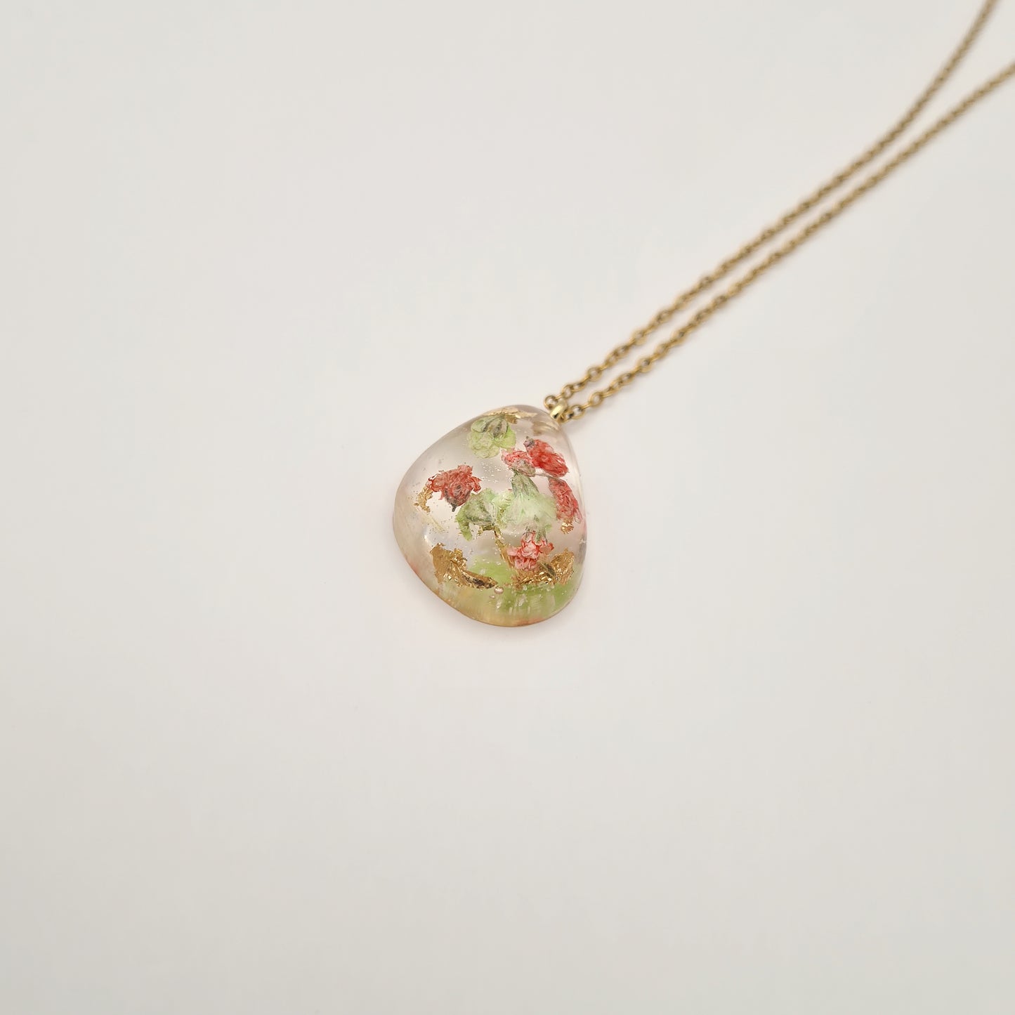Strawberry Matcha Pebble Necklace