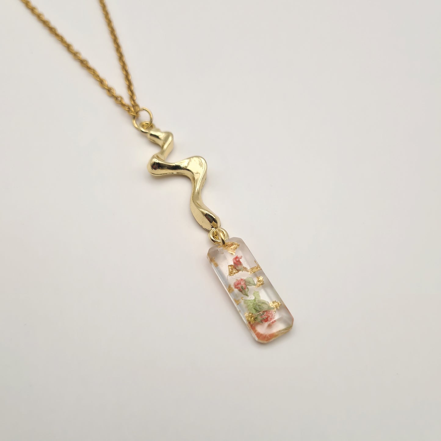 Strawberry Matcha Liquid Drop Necklace