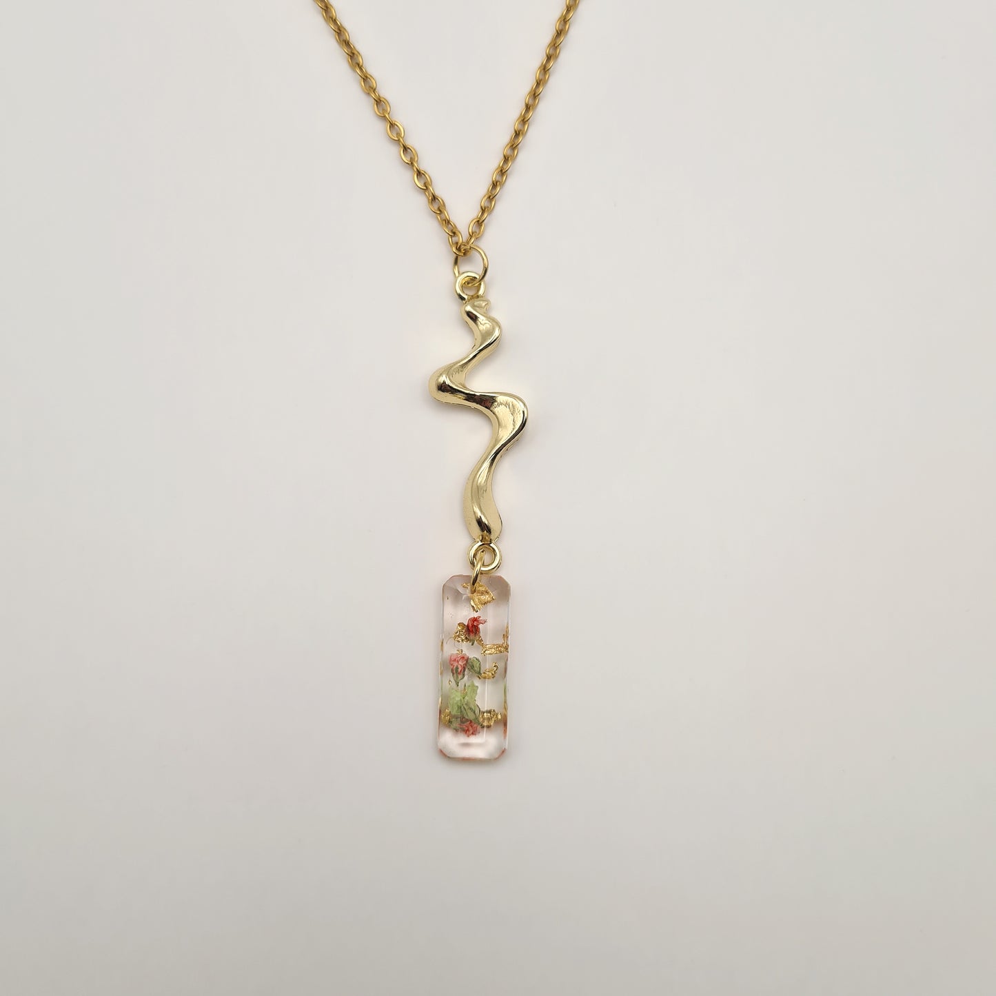 Strawberry Matcha Liquid Drop Necklace