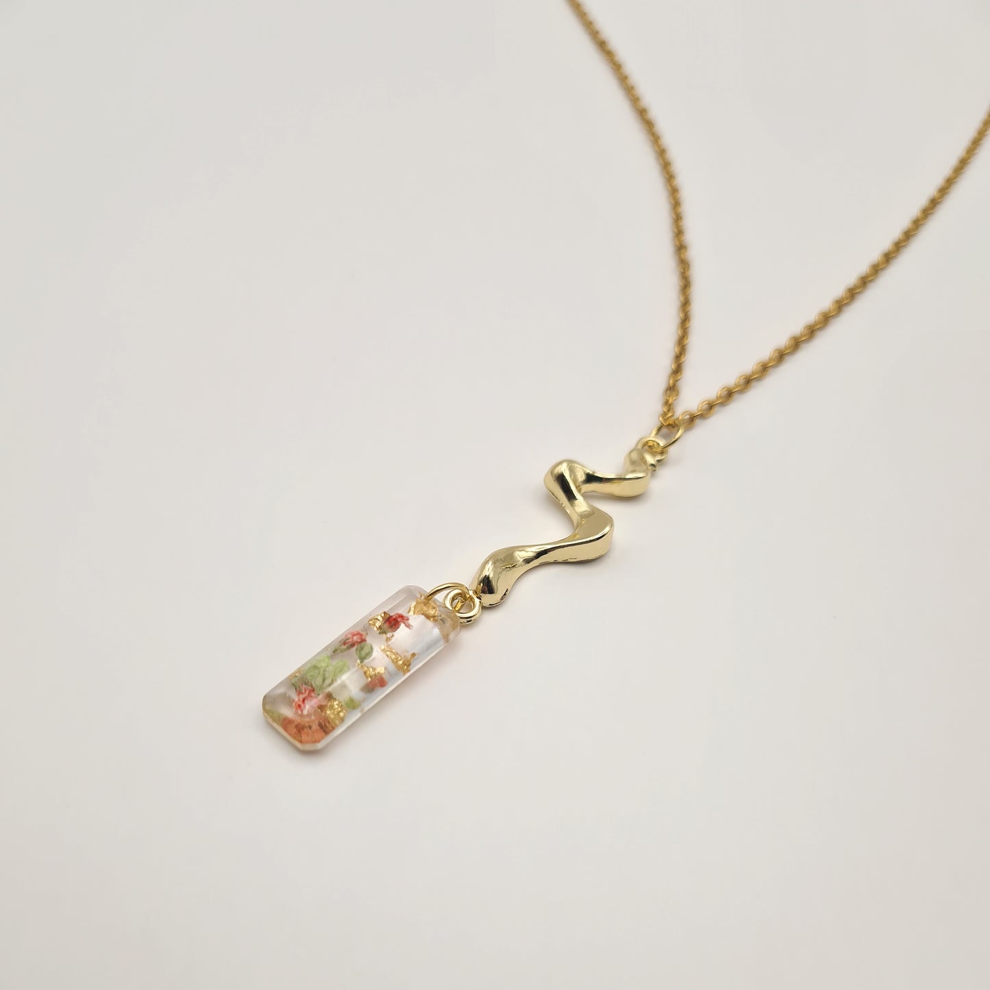 Strawberry Matcha Liquid Drop Necklace
