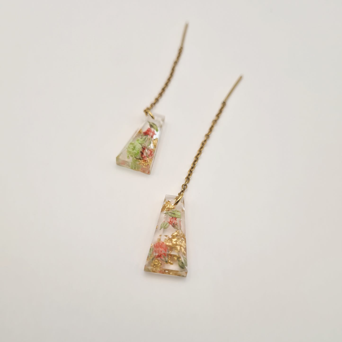 Strawberry Matcha Tapered Mini Threader Earrings