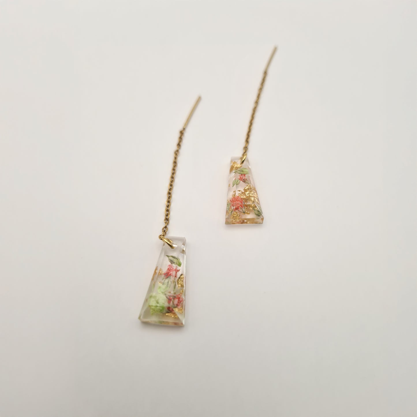 Strawberry Matcha Tapered Mini Threader Earrings