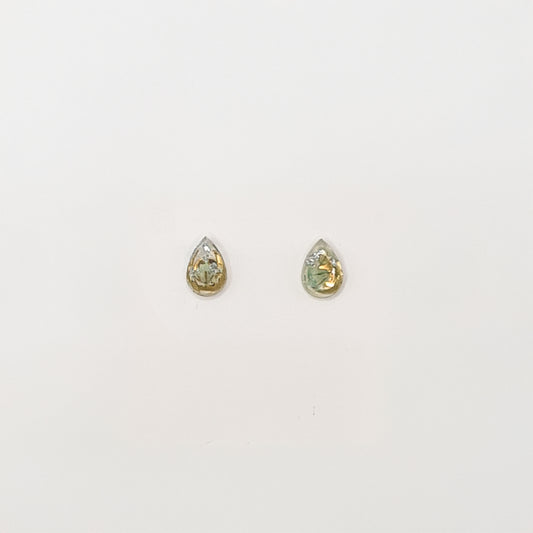 Hand Dyed Hellendoorn Faceted Teardrop Stud Earrings