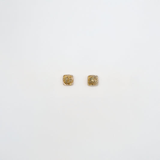 Flora Neutra Den Haag Square Facet Stud Earrings