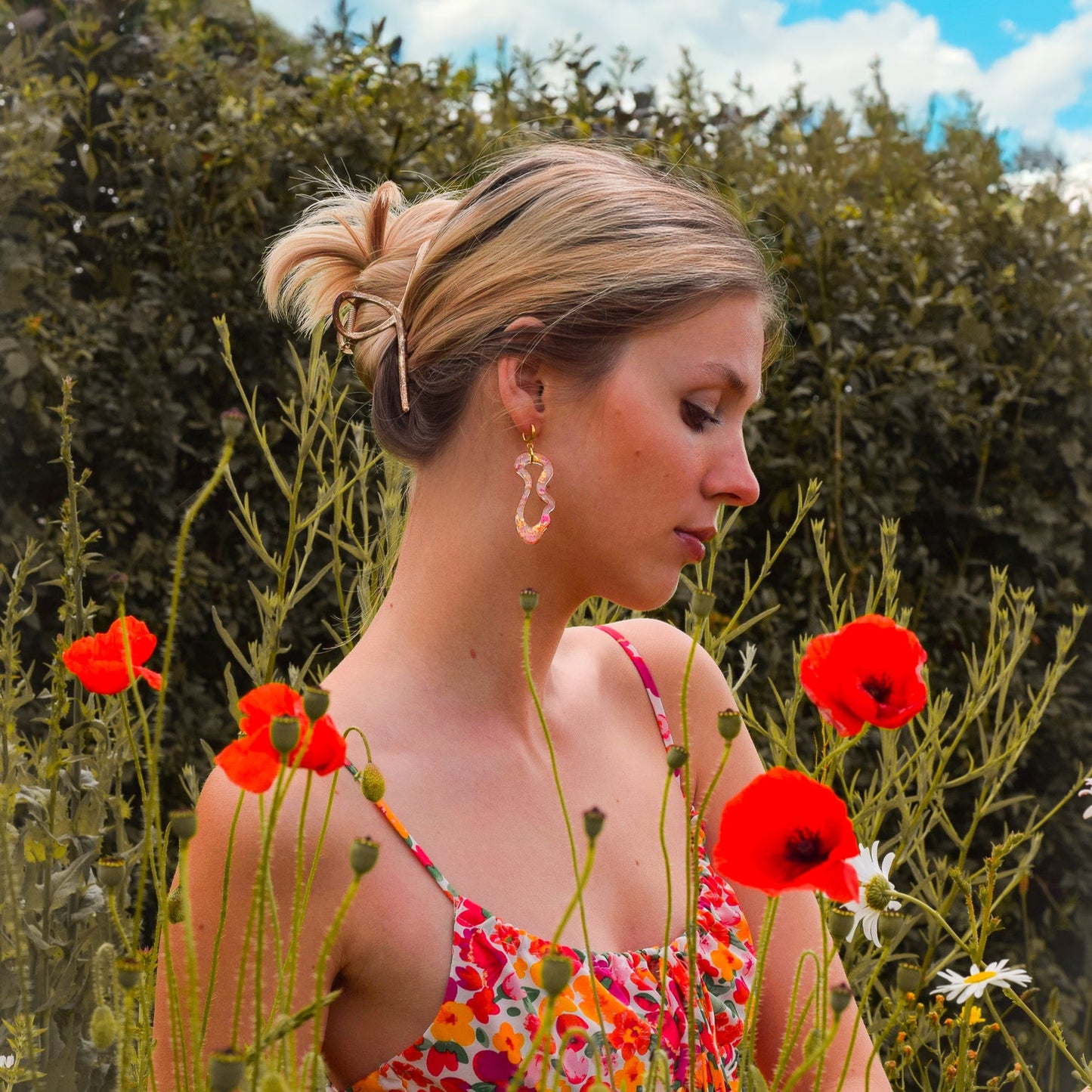 Jardin d'Été Asymmetric Organic Earrings