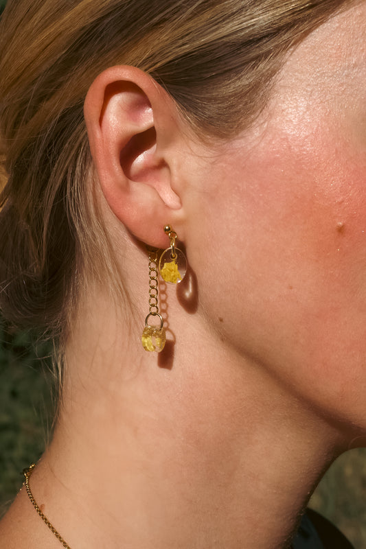 Limoncello Romance Mini Circlet Oval Earrings