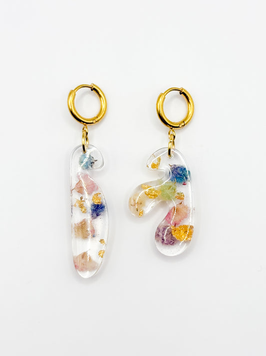 Late Bloomers Mini Asymmetric Organic Earrings