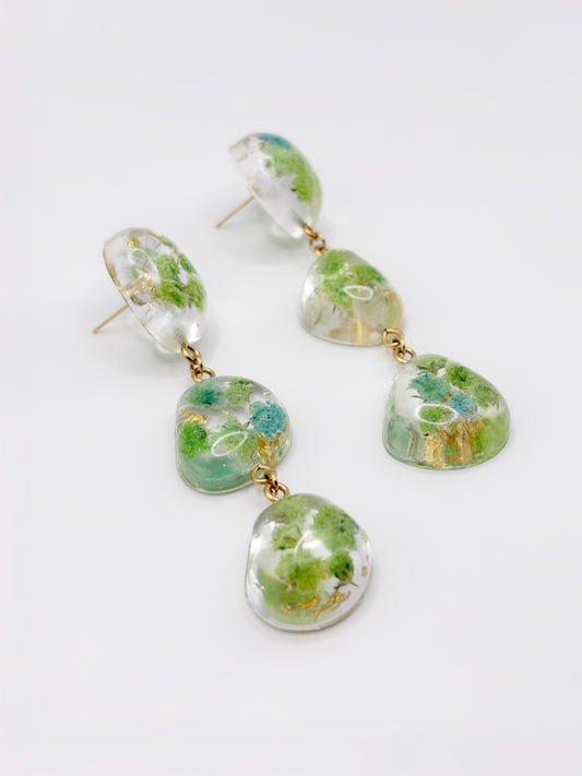 Forgotten Gardens Large Pebble 3-Drop Earrings