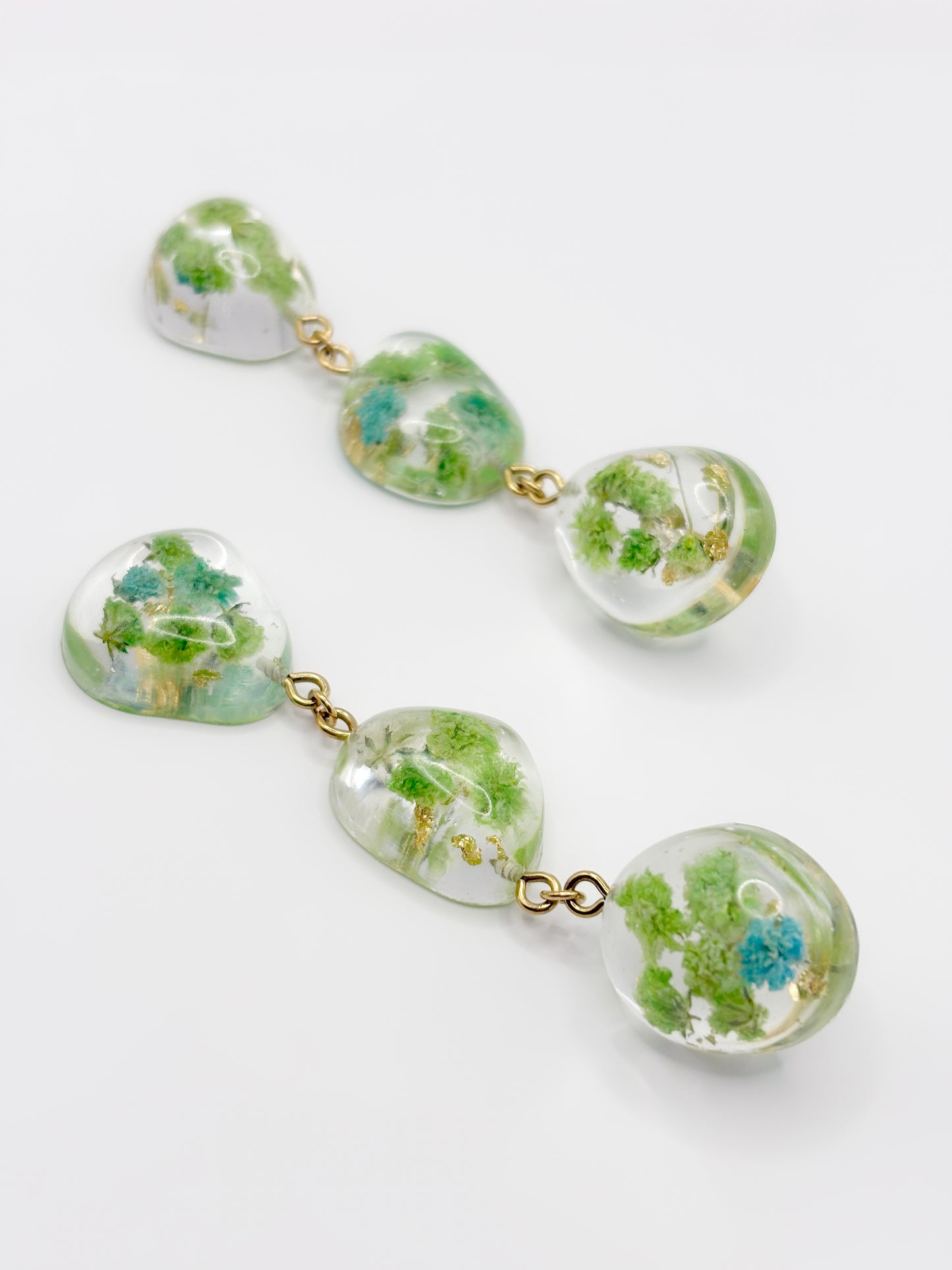 Forgotten Gardens Large Pebble 3-Drop Earrings