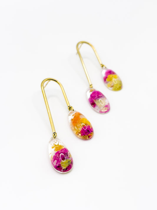 Fleur de Soleil Asymmetric Arch Drop Earrings