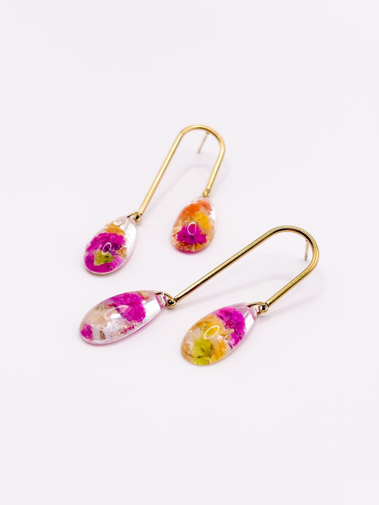 Fleur de Soleil Asymmetric Arch Drop Earrings