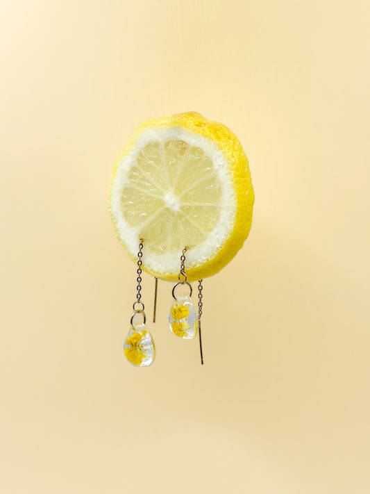 Limoncello Romance Teardrop Mini Threader Earrings