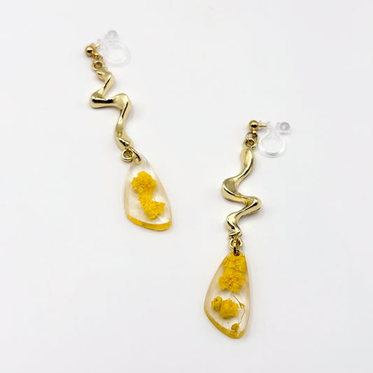 Limoncello Romance Faceted Liquid Drop Oorbellen