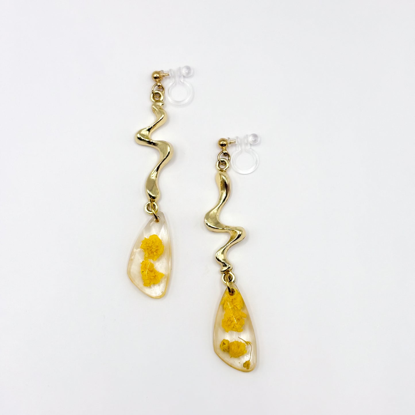 Limoncello Romance Faceted Liquid Drop Oorbellen