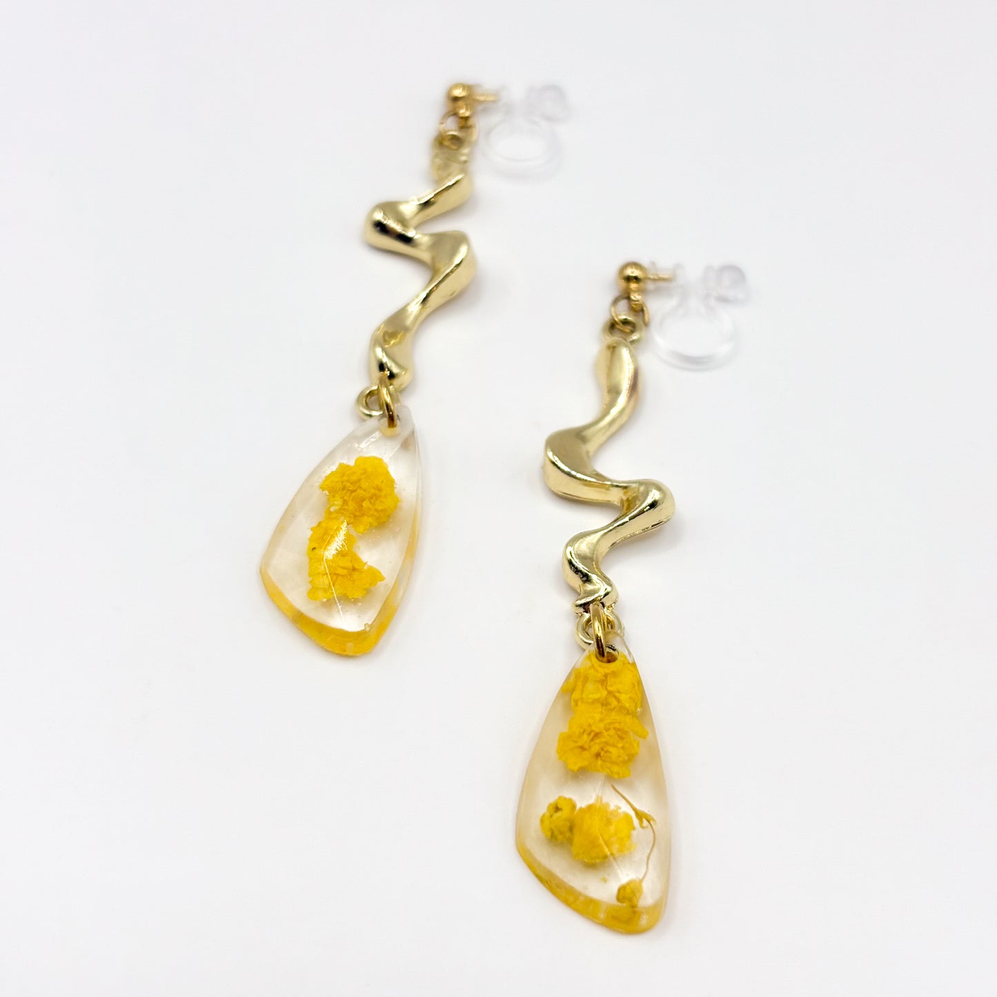 Limoncello Romance Faceted Liquid Drop Oorbellen