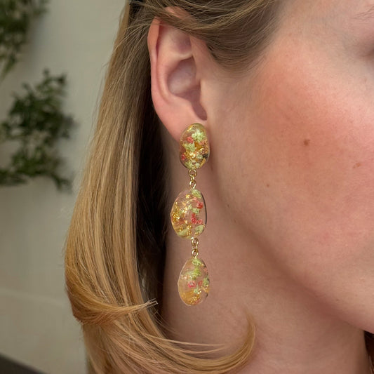 Strawberry Matcha Large Pebble Drop Earrings