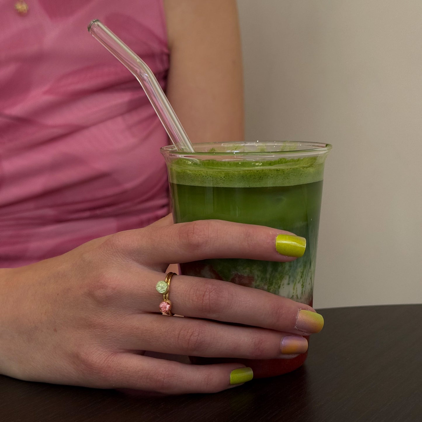 Strawberry Matcha Pink Ring