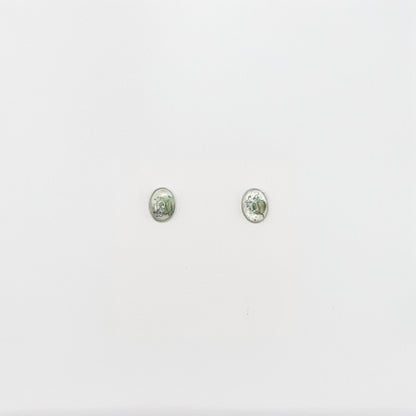 Hand Dyed Hellendoorn Mini Ellipse Stud Oorbellen