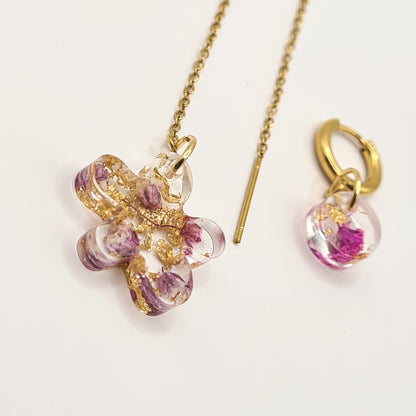 Violet Amsterdam Fleur Threader & Mini Circlet Earrings
