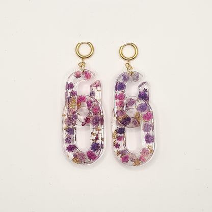 Violet Amsterdam Ellipse Link Oorbellen