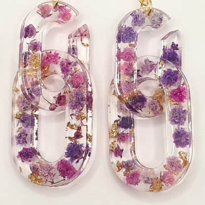 Violet Amsterdam Ellipse Link Oorbellen