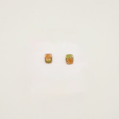 Den Haag Color Pop Rectangular Facet Stud Earrings