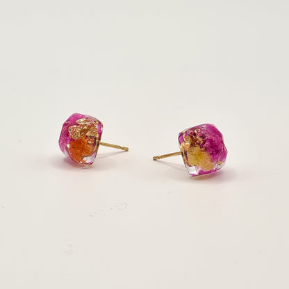 Den Haag Color Pop Square Facet Stud Earrings