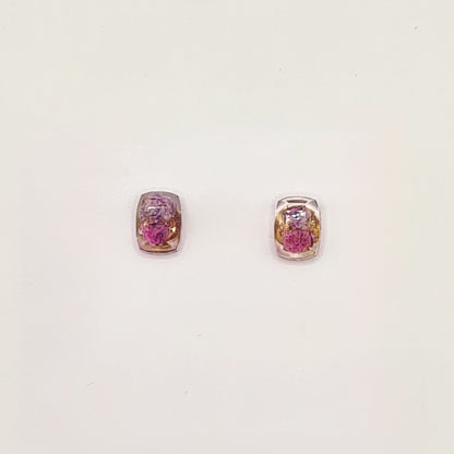Violet Amsterdam Rectangular Facet Stud Oorbellen