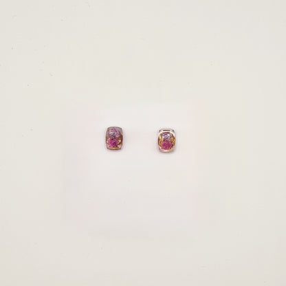 Violet Amsterdam Rectangular Facet Stud Oorbellen