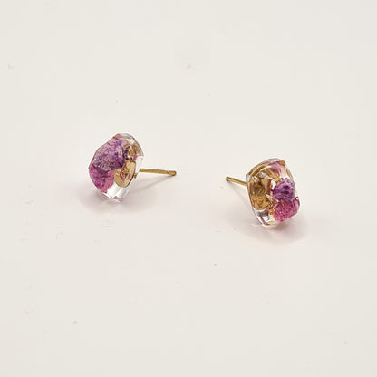 Violet Amsterdam Rectangular Facet Stud Oorbellen