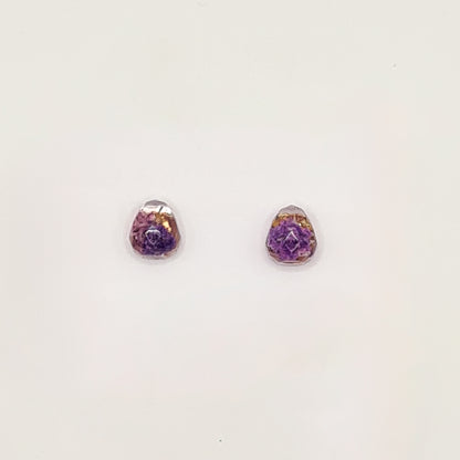 Violet Amsterdam Faceted Teardop Stud Oorbellen